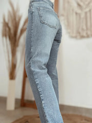 Distressed Ankle-length Straight Jeans