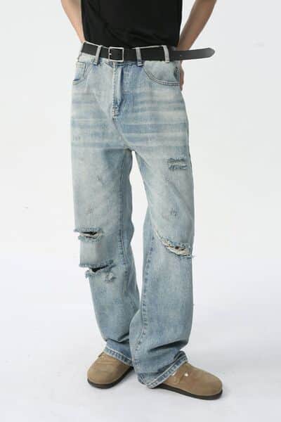 Distressed Wide Leg Jeans Medium / S