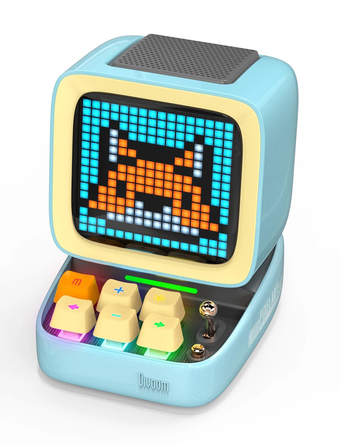 Divoom Ditoo Pixel Art Bluetooth Speaker - Wireless, 15W Output Power, Ideal for Gaming Room Setup with 16x16 LED App-Controlled Front Screen Blue