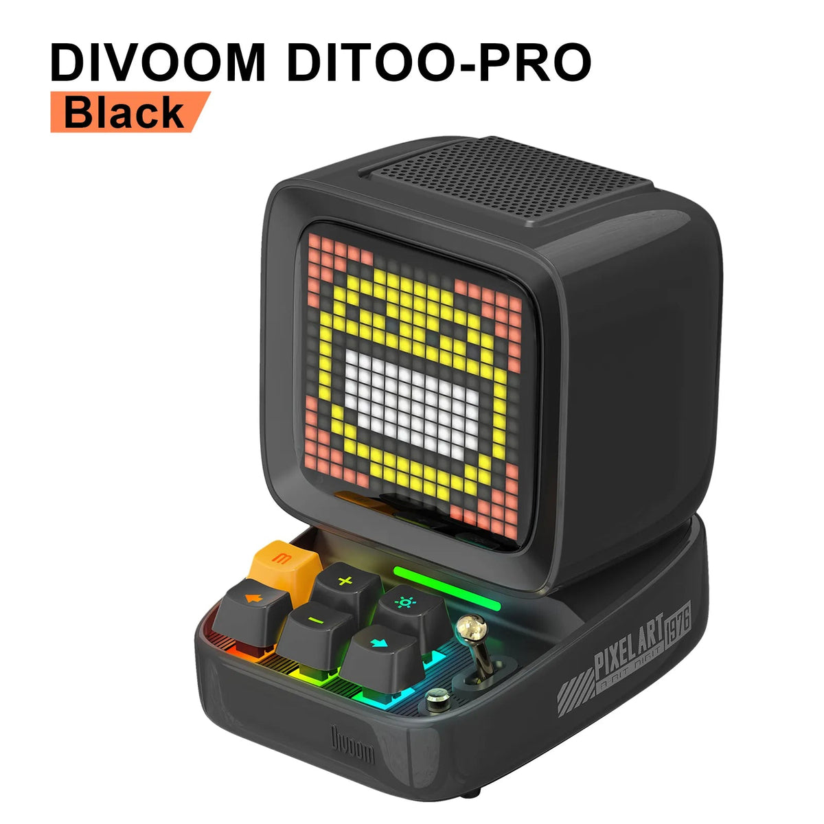 Divoom Ditoo-Pro Retro Pixel Art Bluetooth Speaker - Portable, Alarm Clock, DIY LED Display Board, Cute Gift, Home Light Decoration Ditoo-Pro Black / Speaker