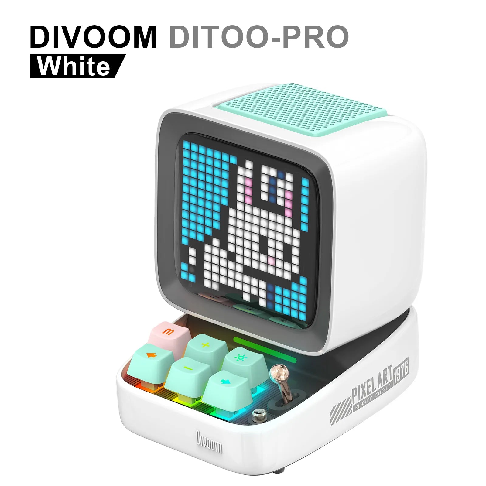 Divoom Ditoo-Pro Retro Pixel Art Bluetooth Speaker - Portable, Alarm Clock, DIY LED Display Board, Cute Gift, Home Light Decoration Ditoo-Pro White / Speaker