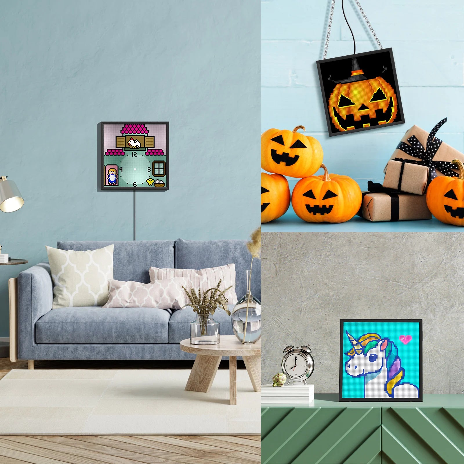 Divoom Pixoo 64 WiFi Pixel Art Display - Cloud Digital Frame with APP Control, 64x64 LED Panel, Ideal for Gaming Room Decoration Black