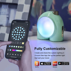 Divoom Planet-9 Decorative Mood Lamp - Programmable RGB LED Light Effects, Neon Atmosphere Bedside Lamp with Music Control