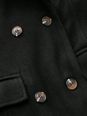 Double-Breasted Wool Blend Overcoat