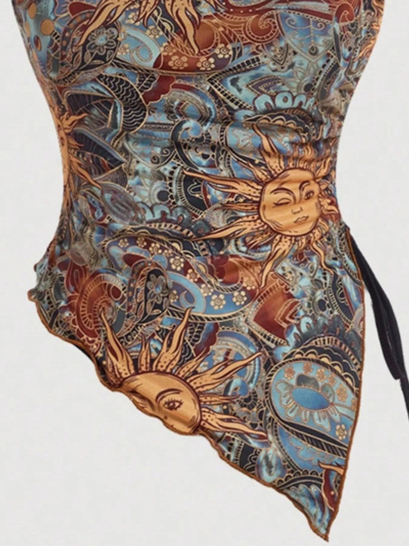 Drawstring Printed Tube Top