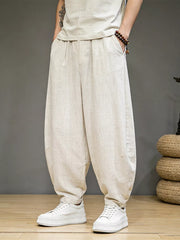 Men's casual loose fit pants with pockets.