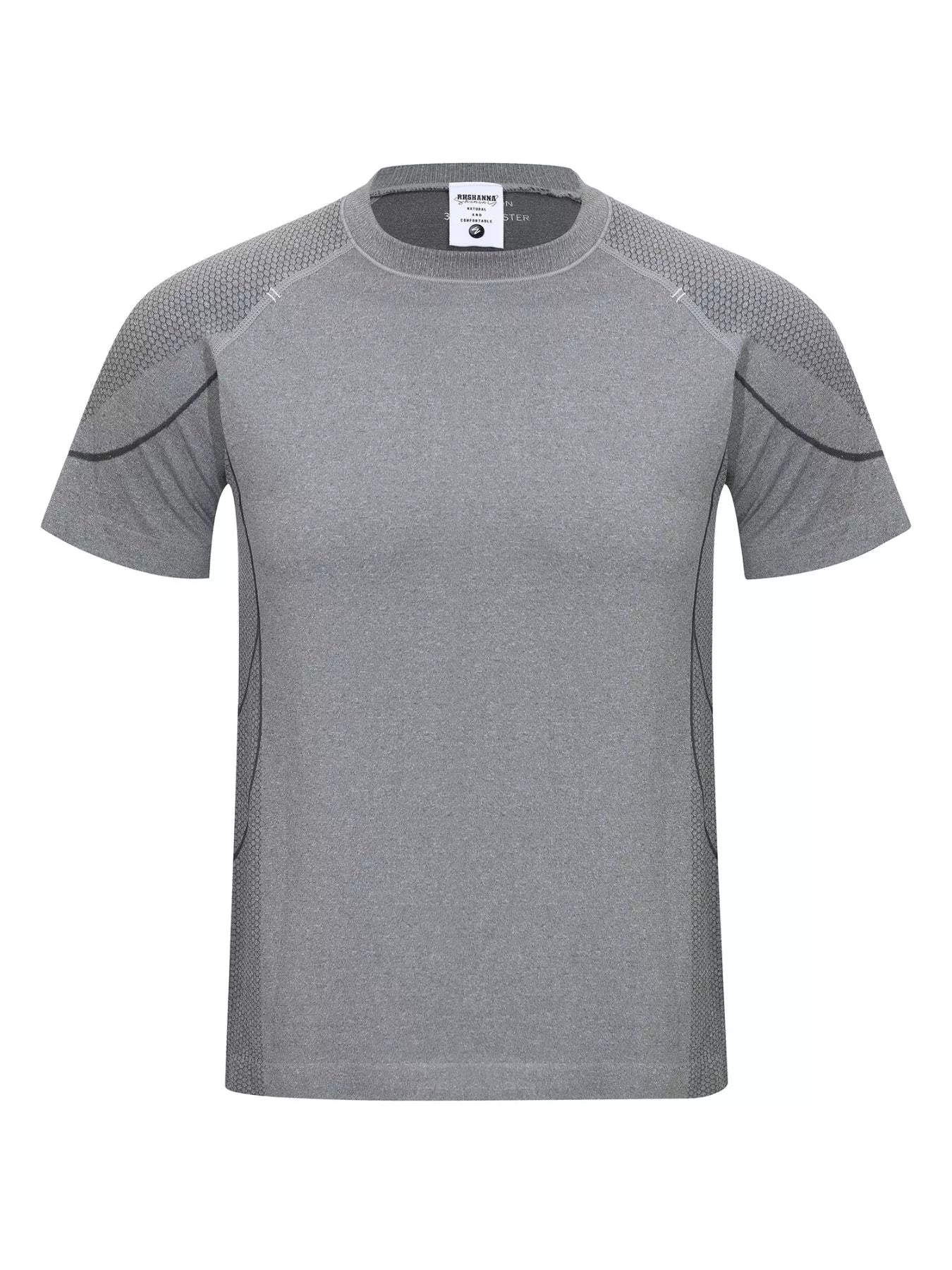 Men's lightweight round-neck short-sleeve T-shirt made from a nylon-polyester blend.