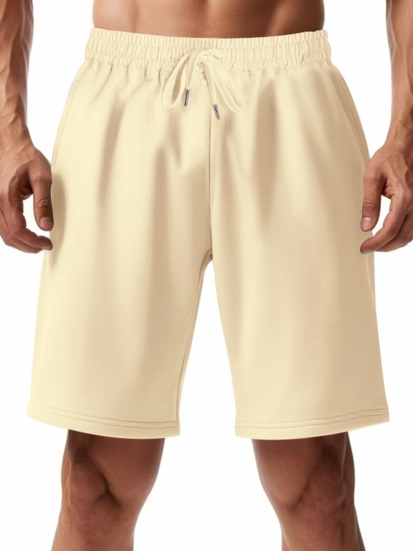 Men's casual shorts with a drawstring waist, available in regular and plus sizes.