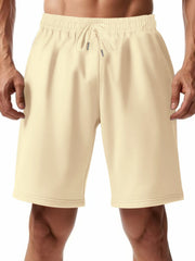Men's casual shorts with a drawstring waist, available in regular and plus sizes.
