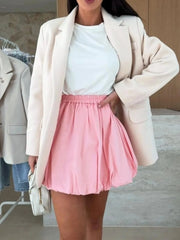Elastic Waist Bubble Skirt Blush Pink / S