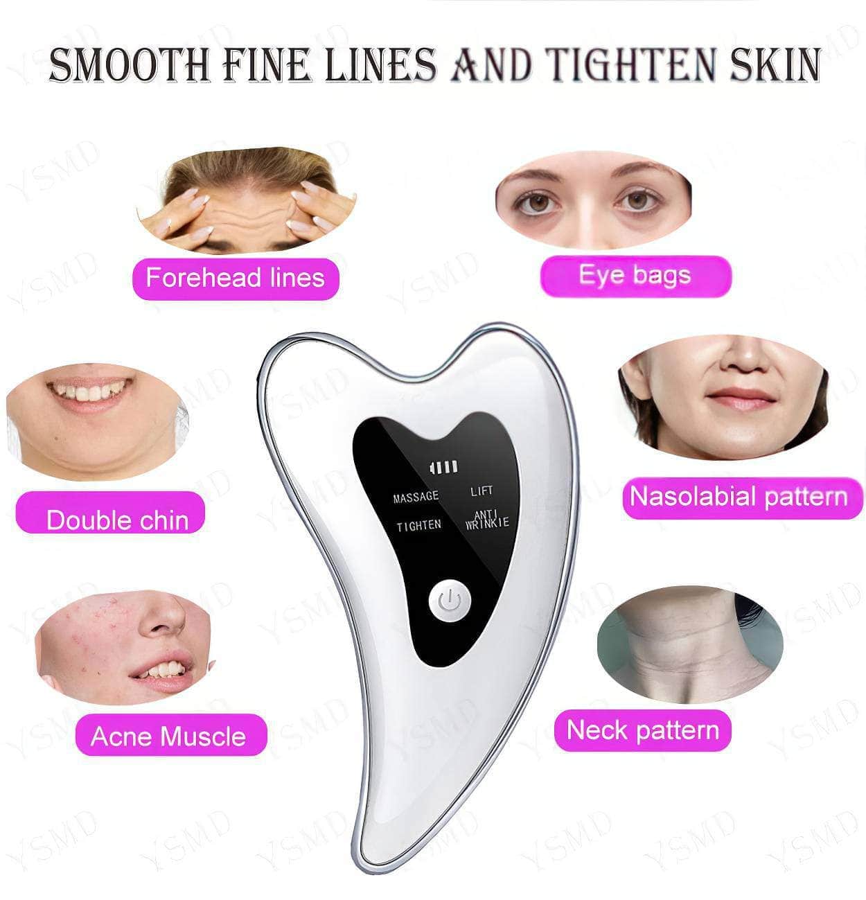Electric facial massager: lifts, tightens, anti-wrinkle, double chin removal