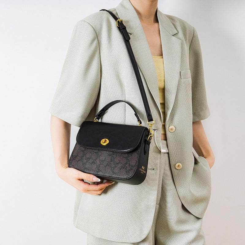 Elegant Signature Canvas Top Handle Handbag