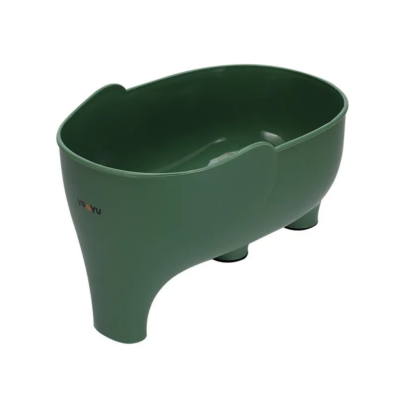 Elephant-shaped drain basket: versatile kitchen storage for fruits and vegetables green