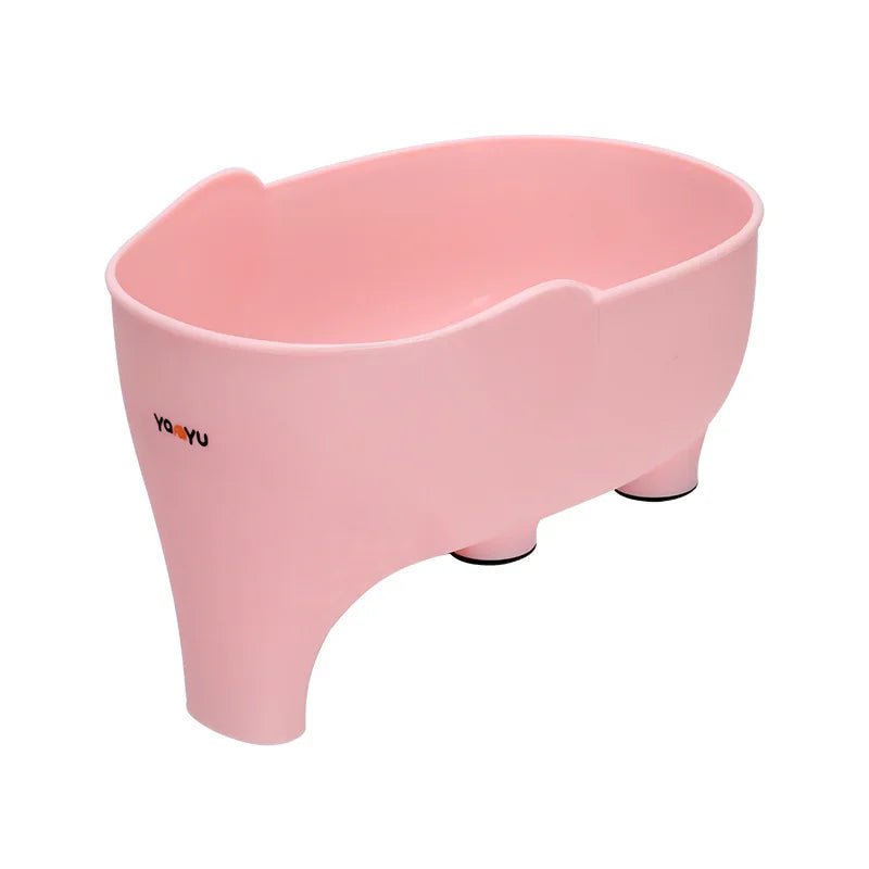 Elephant-shaped drain basket: versatile kitchen storage for fruits and vegetables Pink