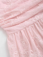 Embroidered Smocked Tube Top