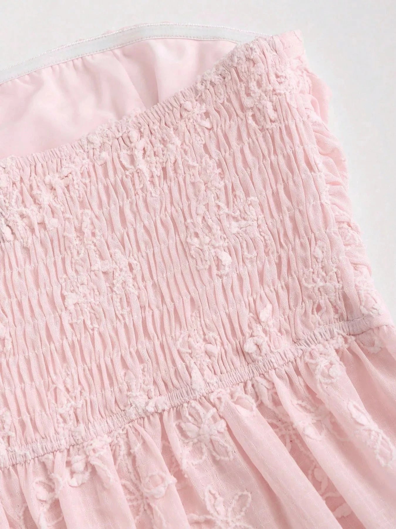 Embroidered Smocked Tube Top