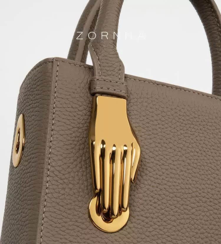 Emerson Small Leather Tote Bag Gray