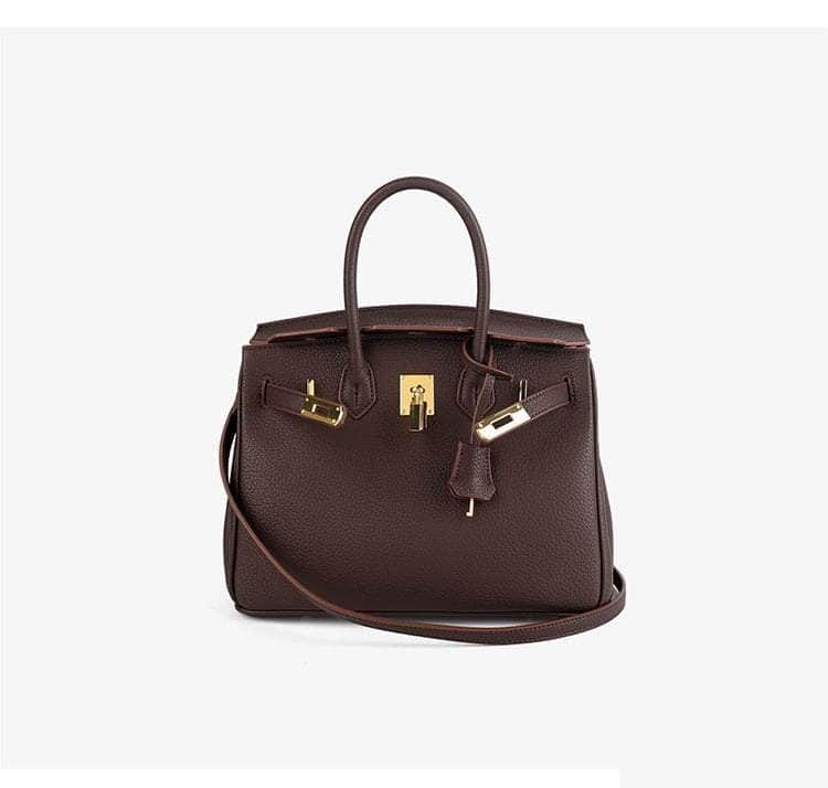 Exquisite Leather Handbag Brown / Small