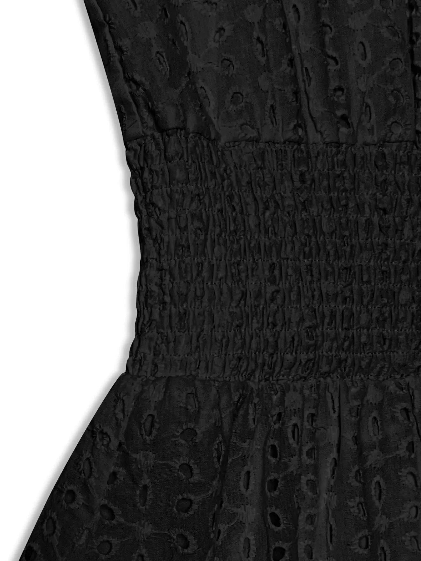 Eyelet Ruffled Cap Sleeve Mini Dress