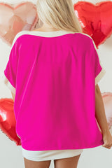 Blusa de media manga con cuello barco