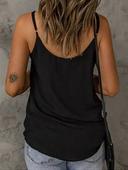 Camisola de tirantes finos con cuello en V de talla grande