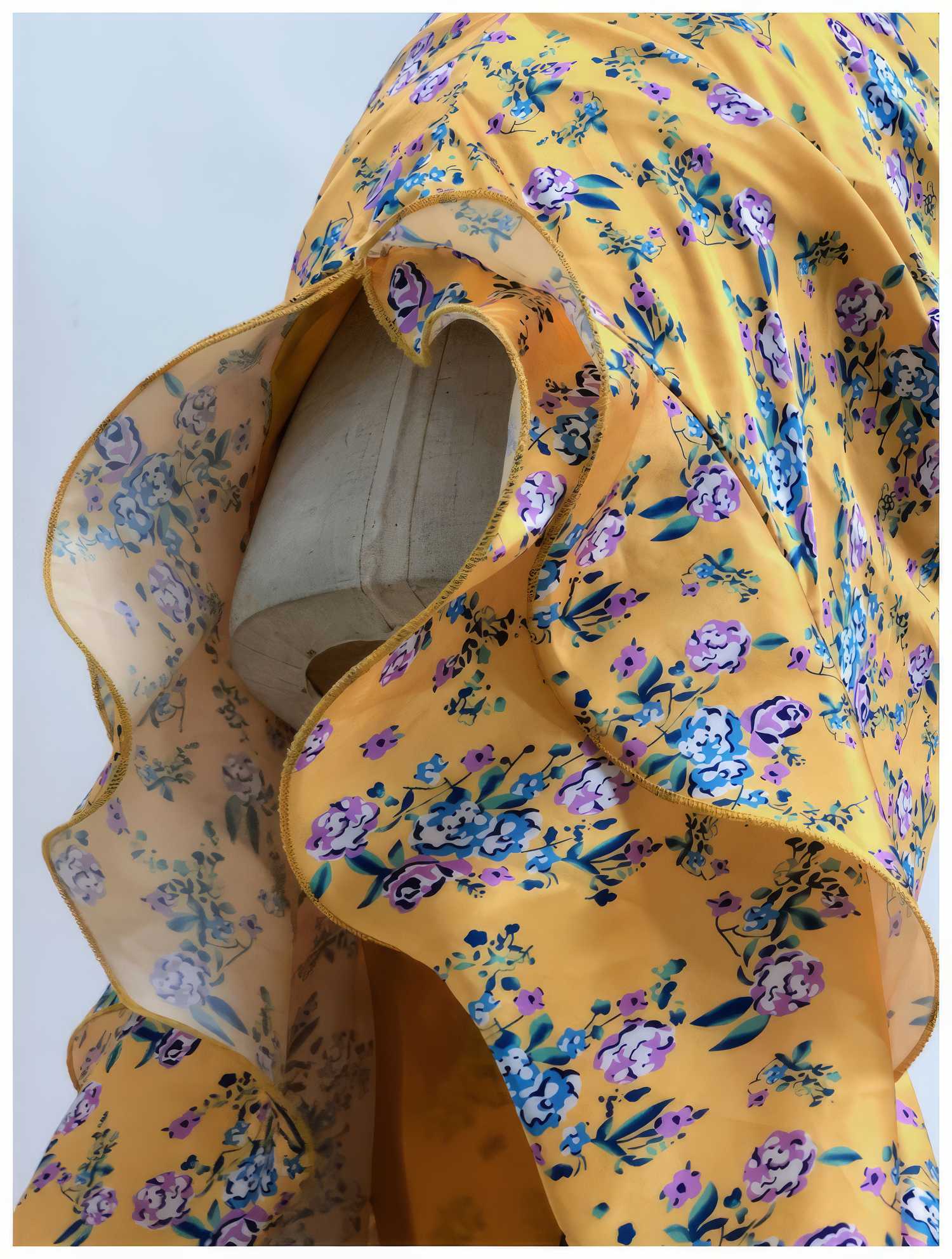 Floral Asymmetrical Cut Out Ruffle Dress