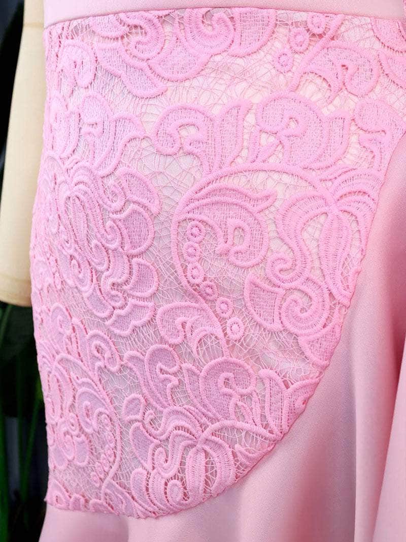 Floral Lace Ruffle Hem Tube Dress