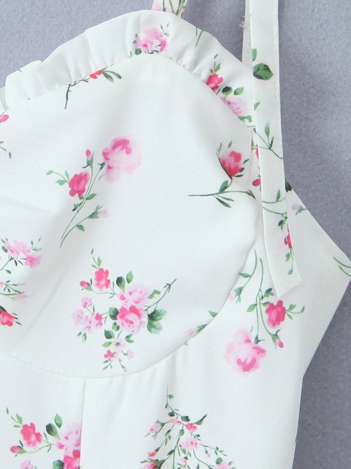 Floral Layered Cami Dress with Ruffle Details