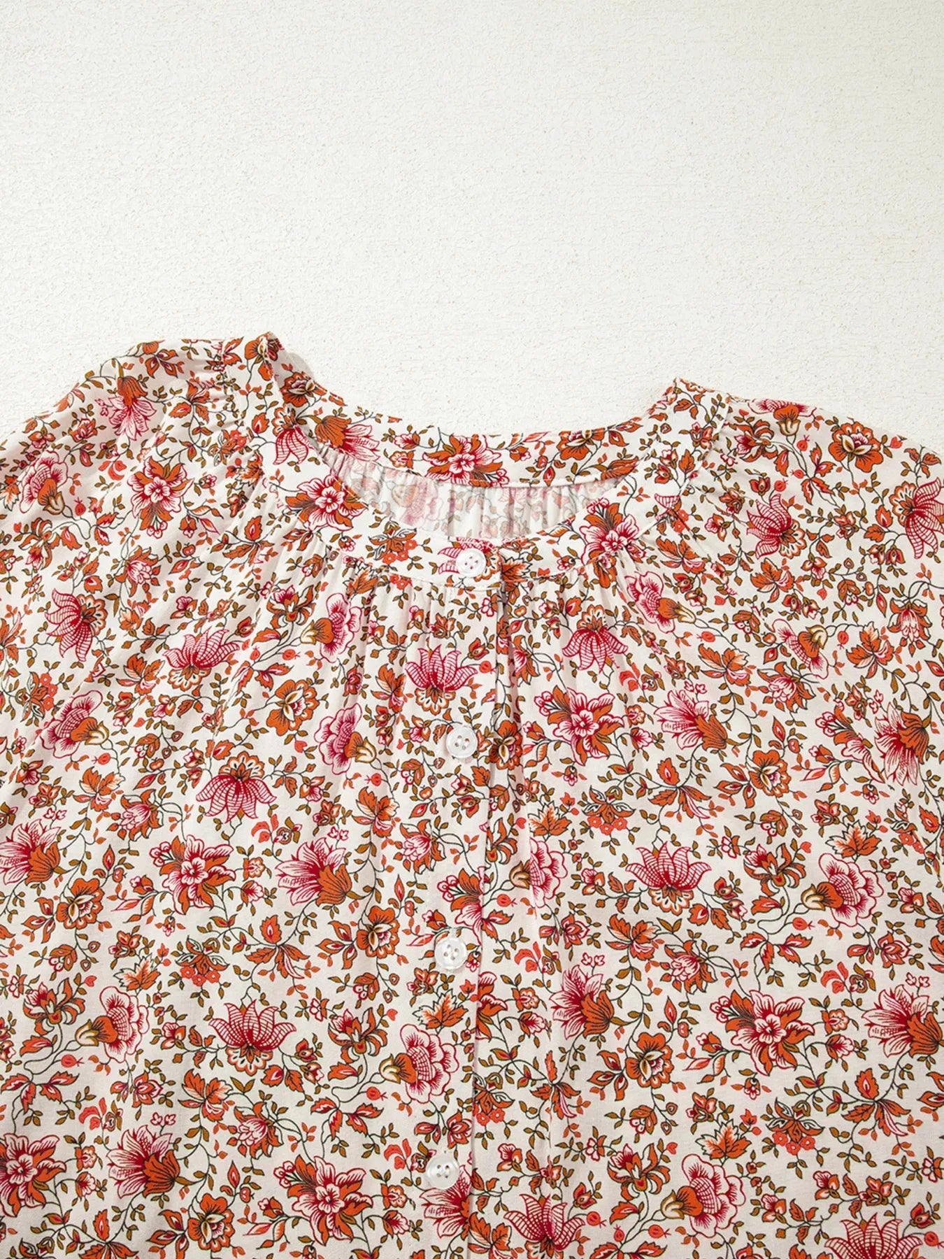 Floral Long Sleeve Button Down Blouse