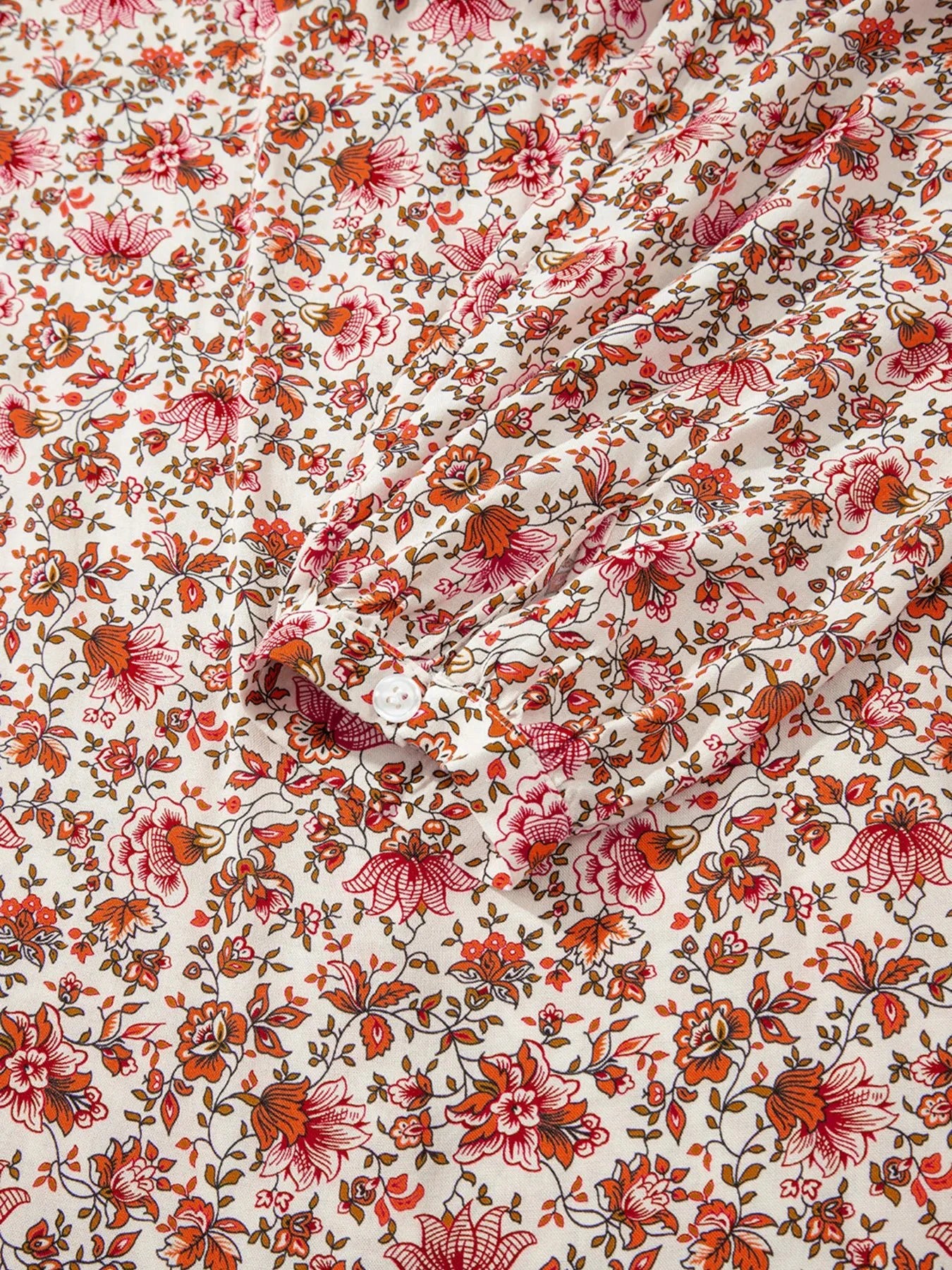 Floral Long Sleeve Button Down Blouse