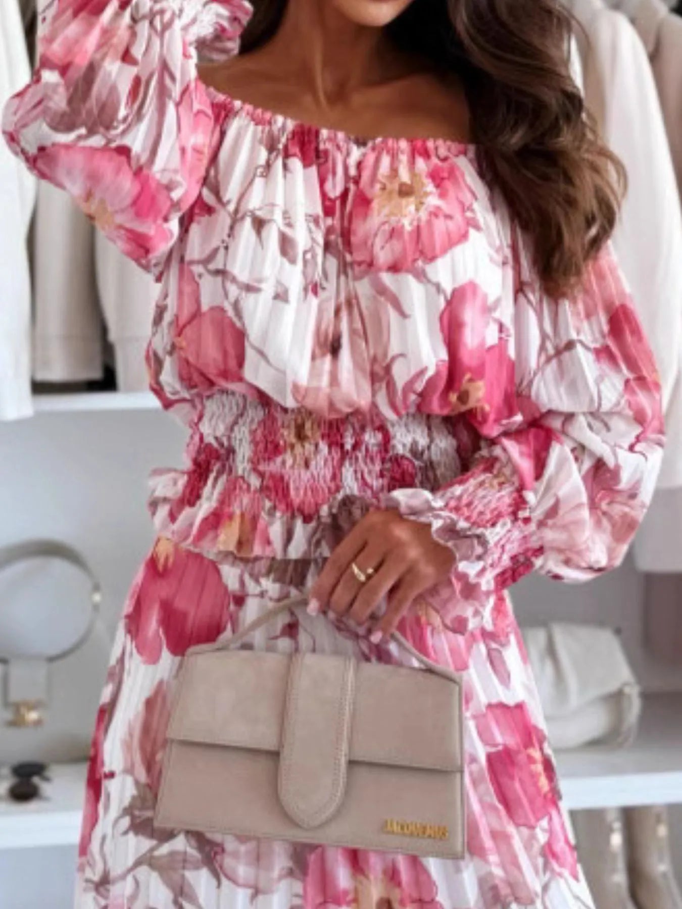 Floral Off-Shoulder Top and Skirt Two-Piece Set