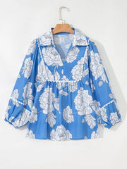 Floral Print Babydoll Blouse