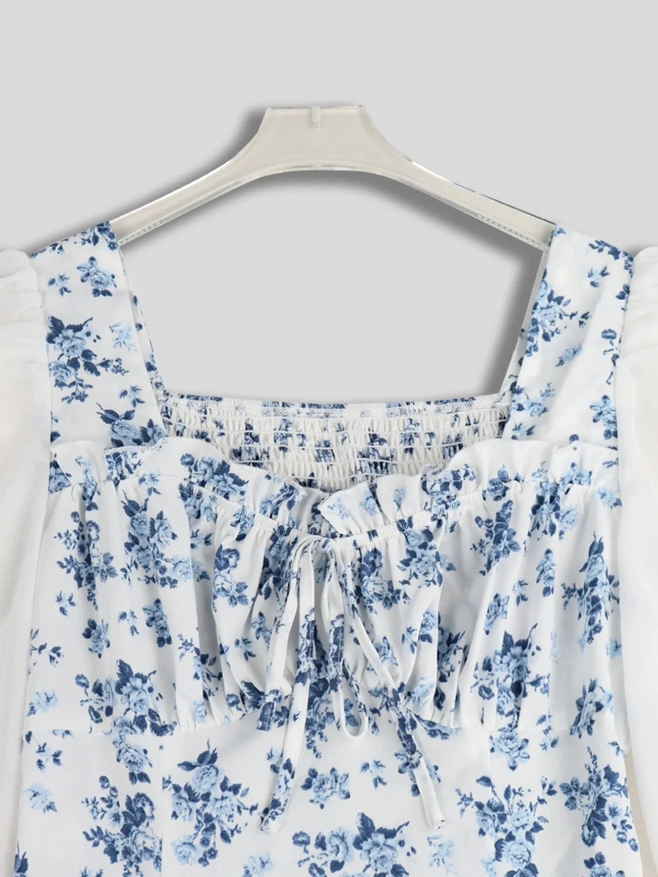 Floral Print Flounce Sleeve Maxi Dress