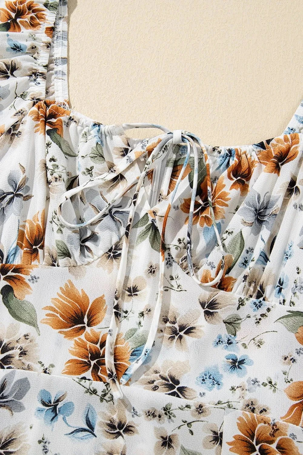 Floral Print Flounce Sleeve Midi Dress