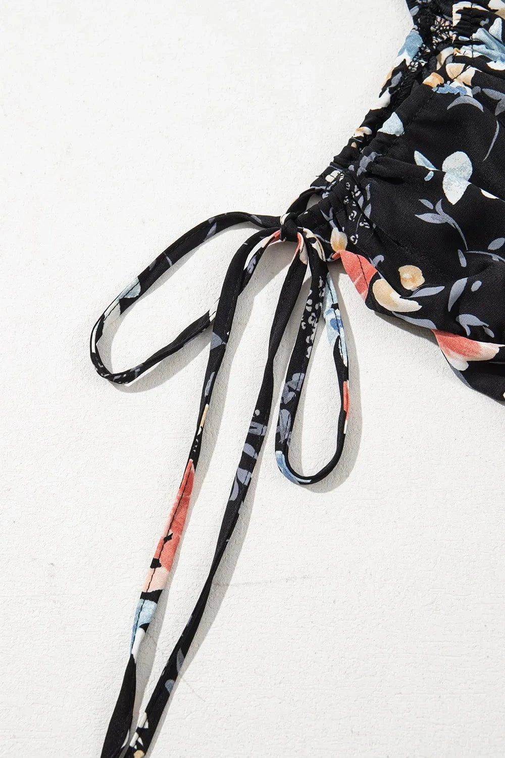 Floral Print Flounce Sleeve Midi Dress