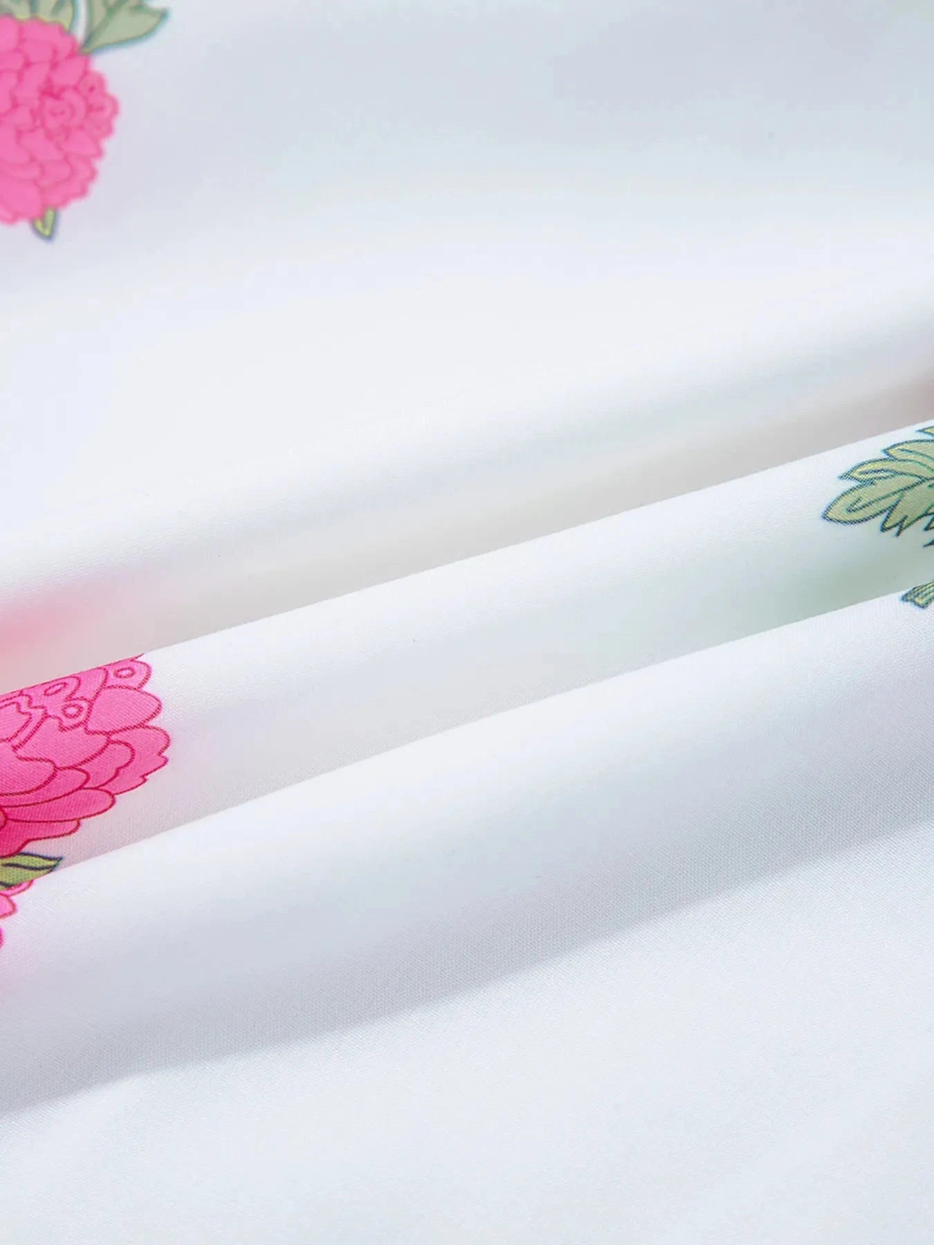 Floral Print Half Button Mandarin Neck 3/4 Sleeve Maxi Dress