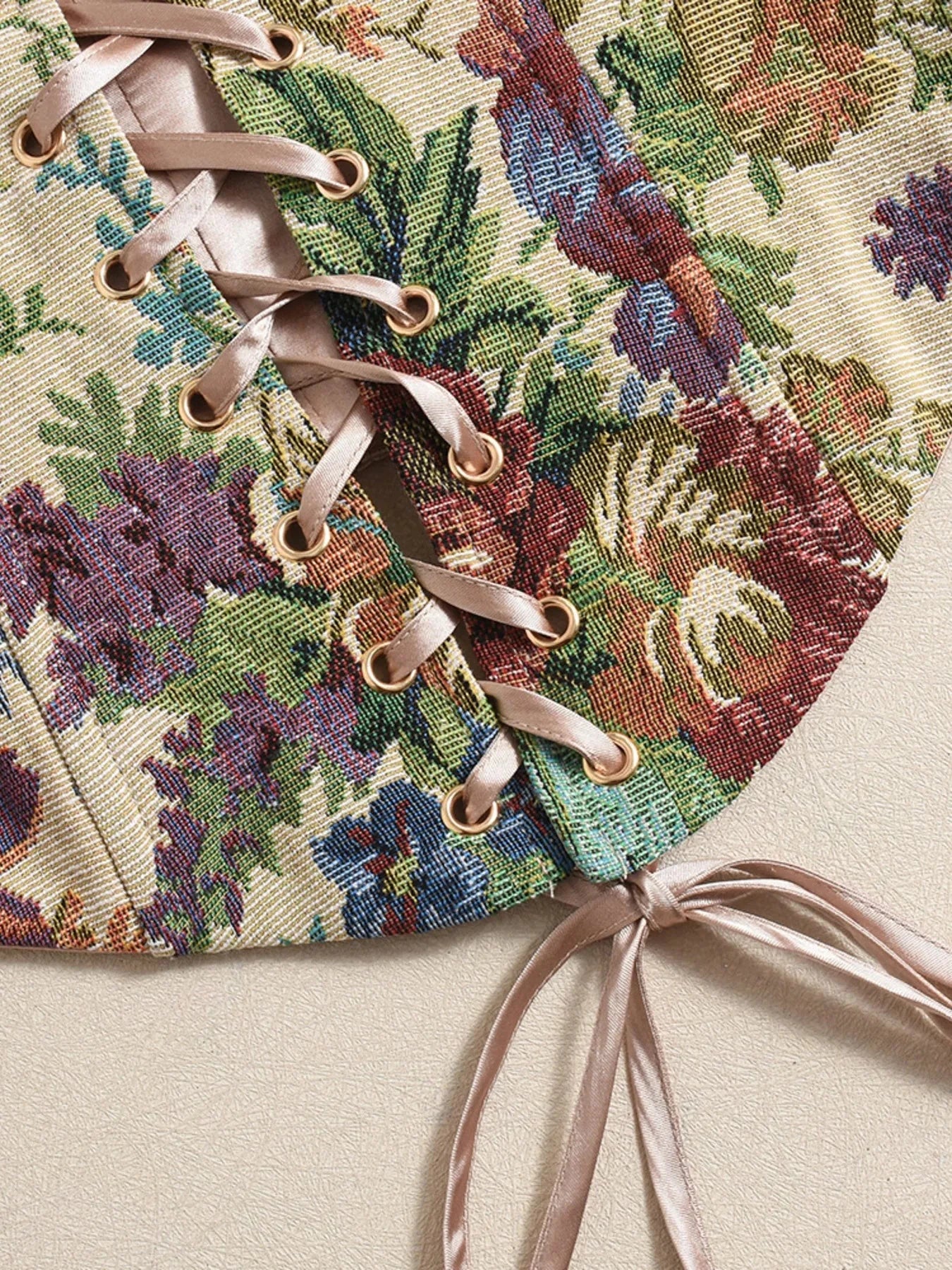 Floral Print Lace Up Tube Top