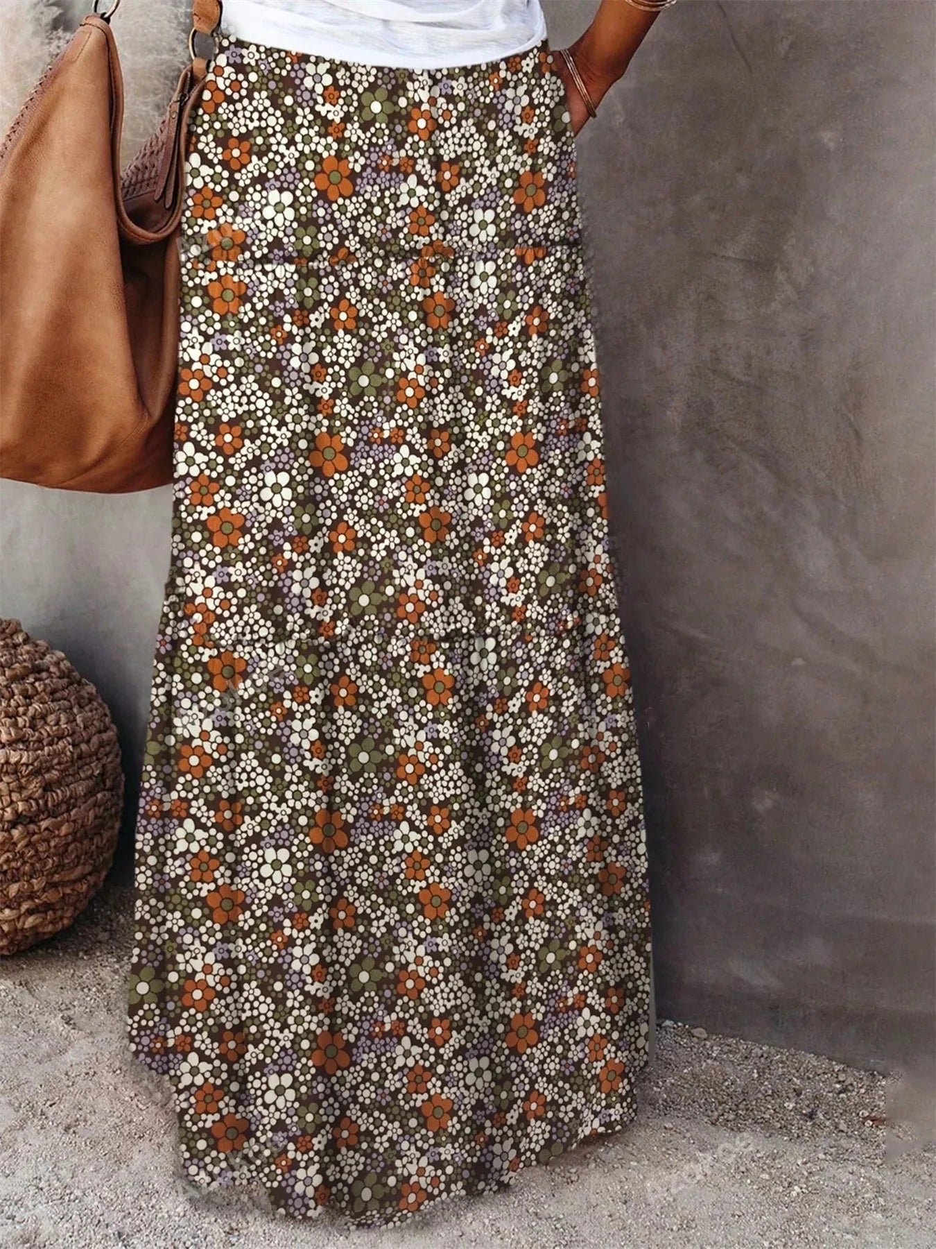 Floral Print Maxi Skirt