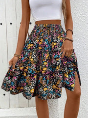 Floral Print Midi Skirt Color / S