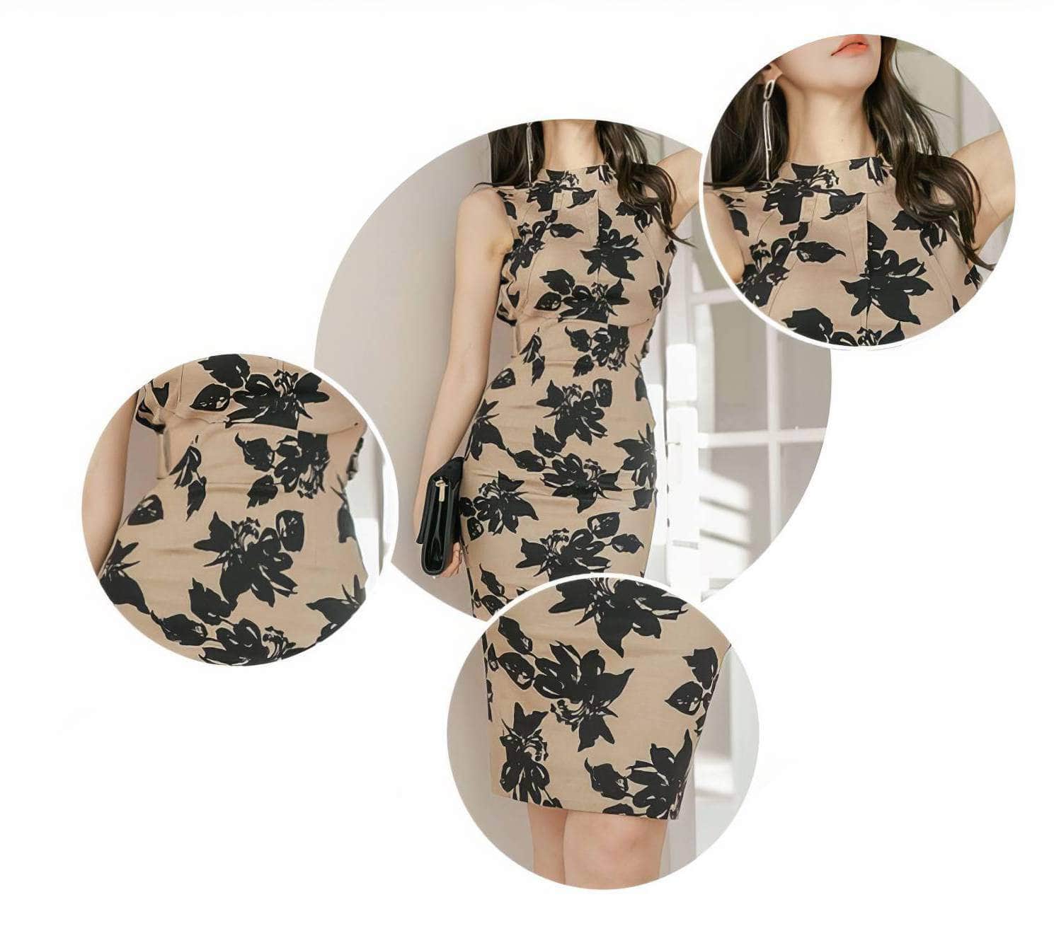 Floral Print Open Back Knot Tie Dress