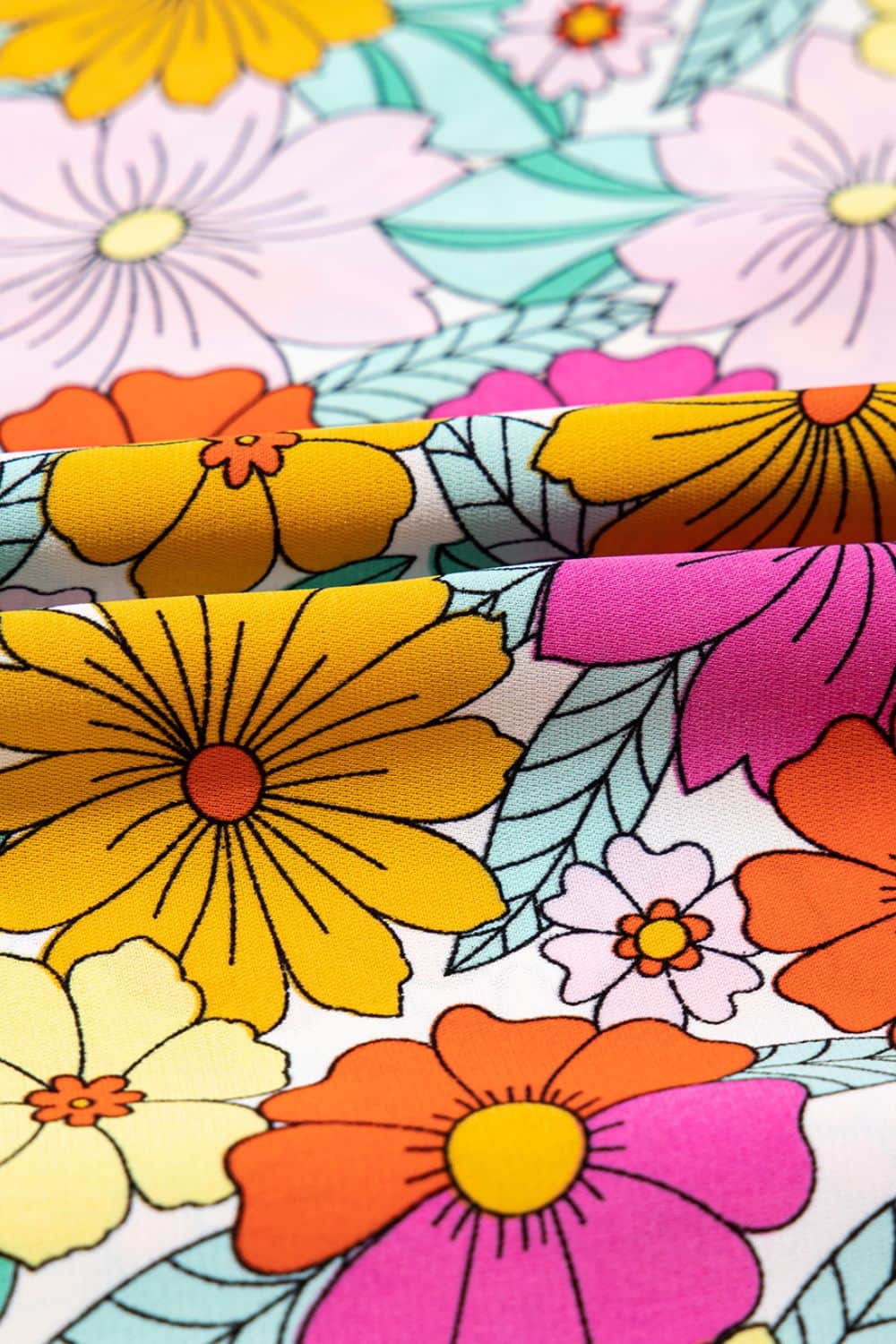 Floral Print Shirred Tiered Ruffled Sleeve Blouse