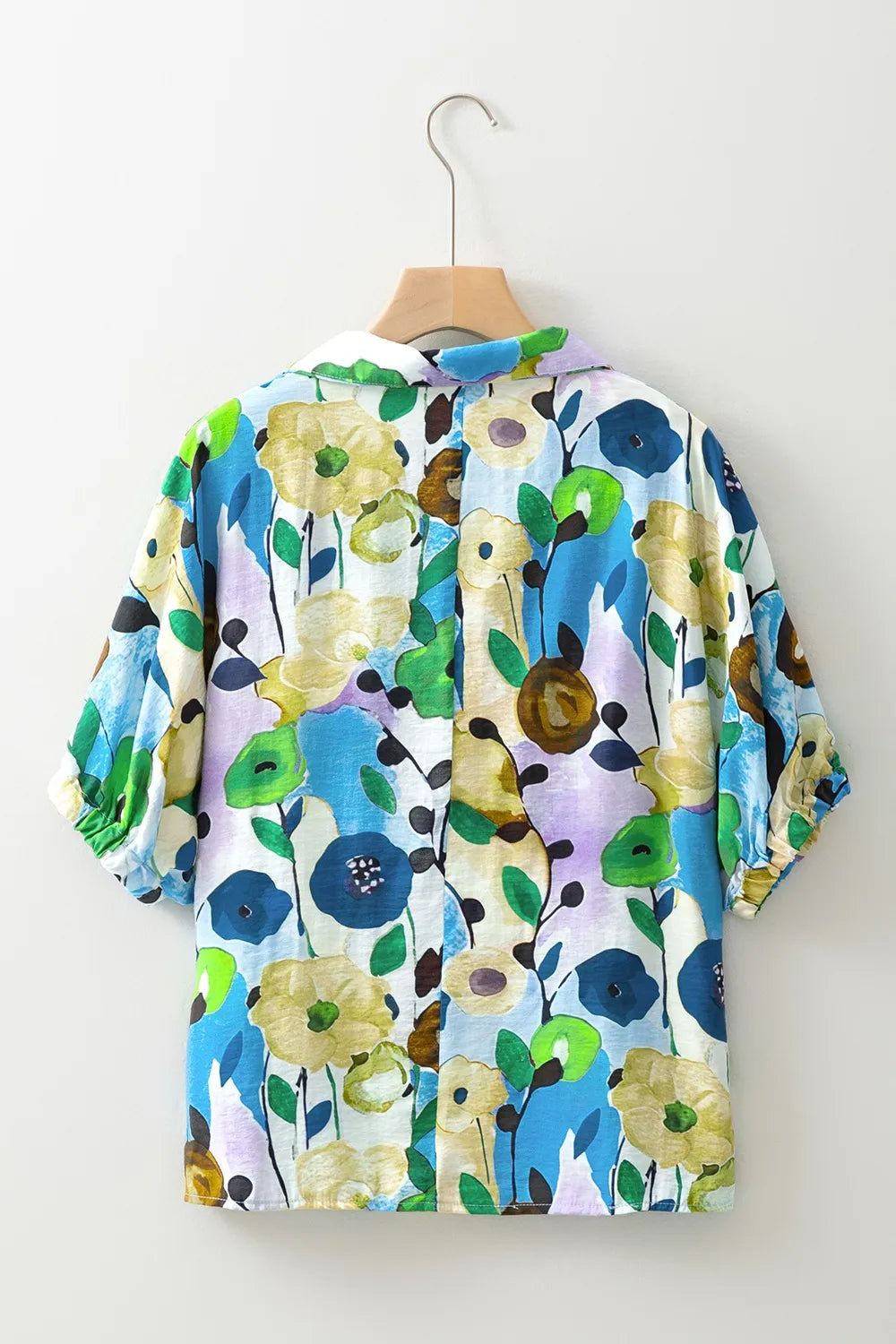 Floral Print Short Sleeve Blouse