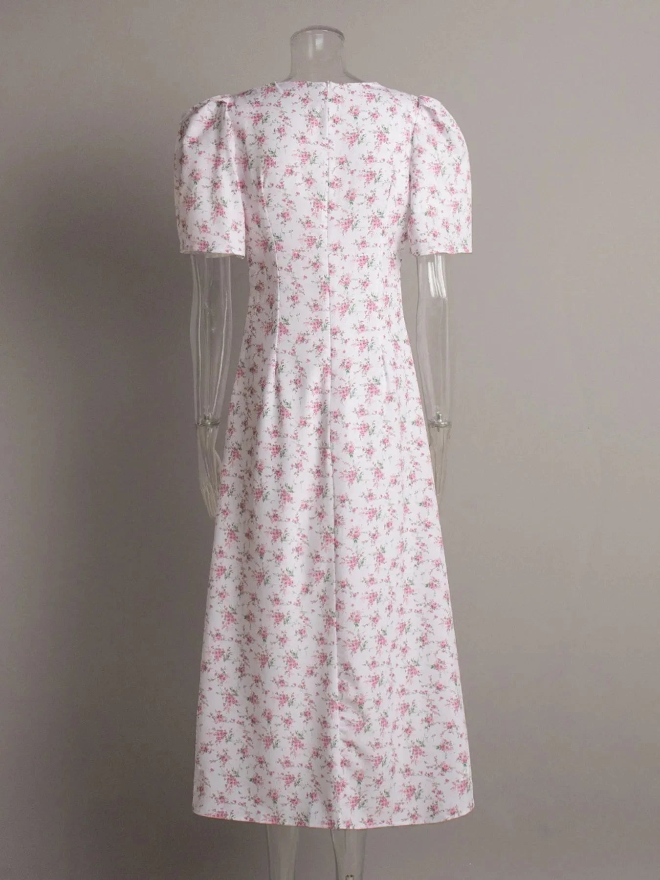 Floral Print Short Sleeve Dress