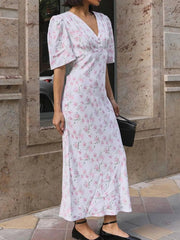 Floral Print Short Sleeve Dress