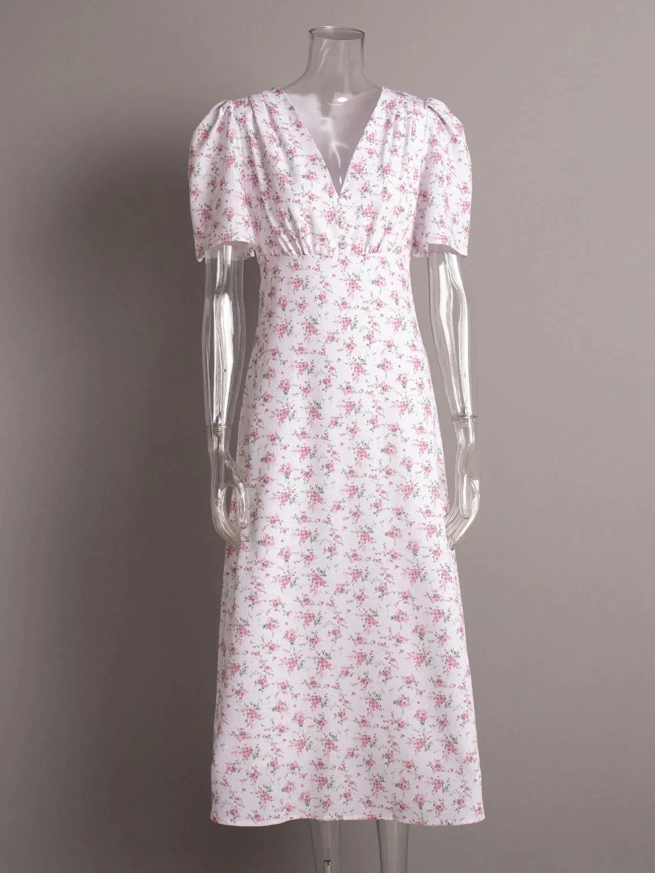 Floral Print Short Sleeve Dress