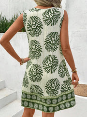 Floral Print Sleeveless Summer Mini Dress