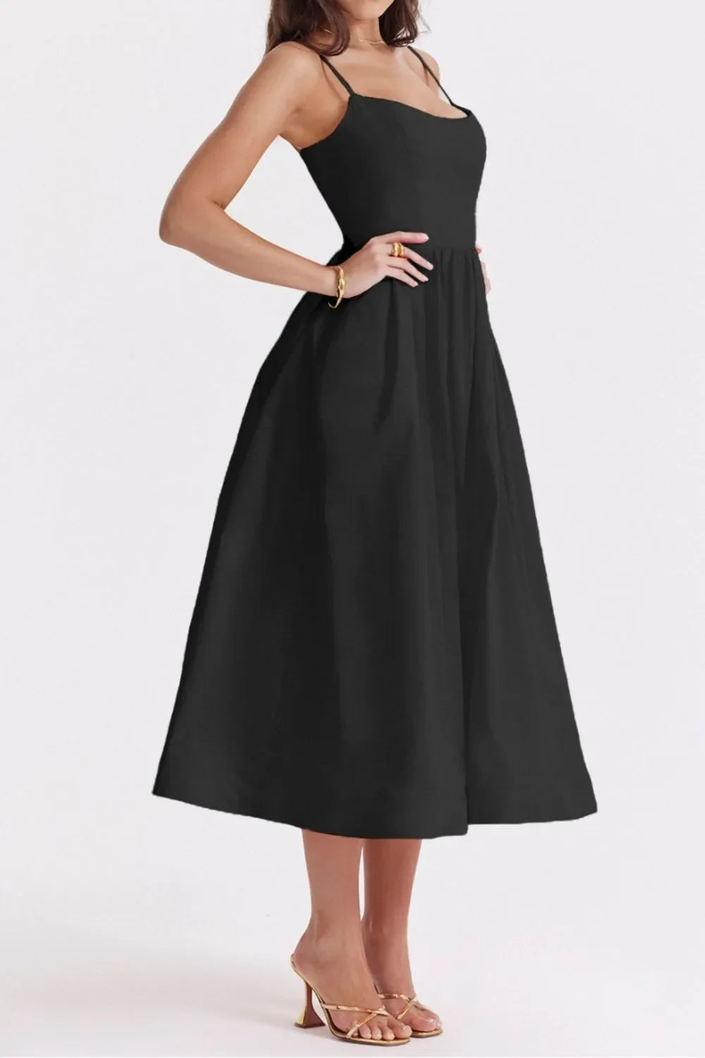 Floral Print Spaghetti Strap Midi Dress