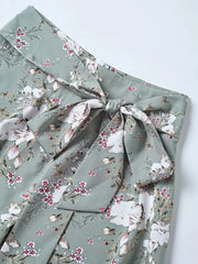 Floral Print Tied Skirt