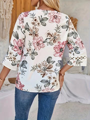 Floral Print V-Neck Blouse