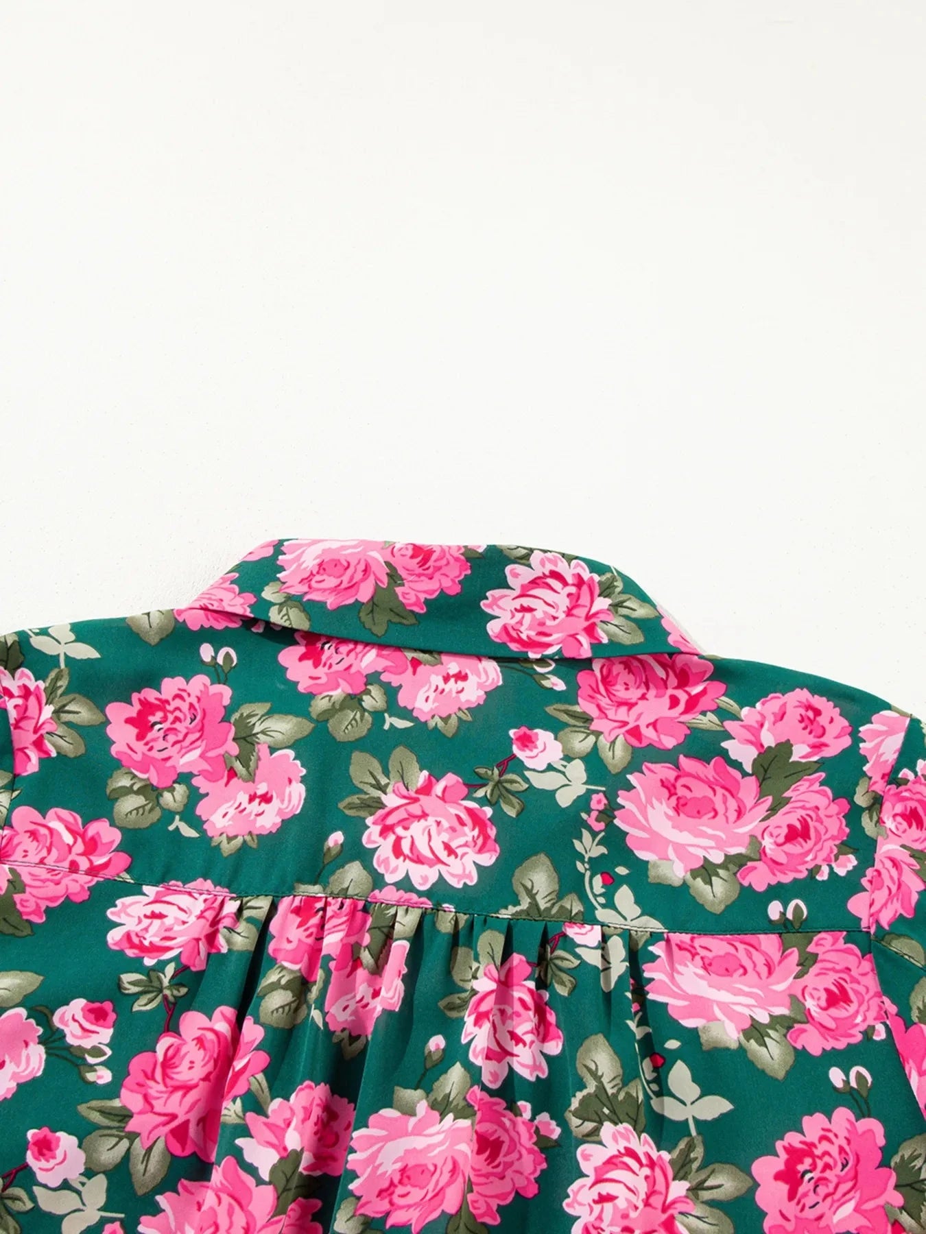 Floral Printed Tied Collar Puff Sleeve Blouse